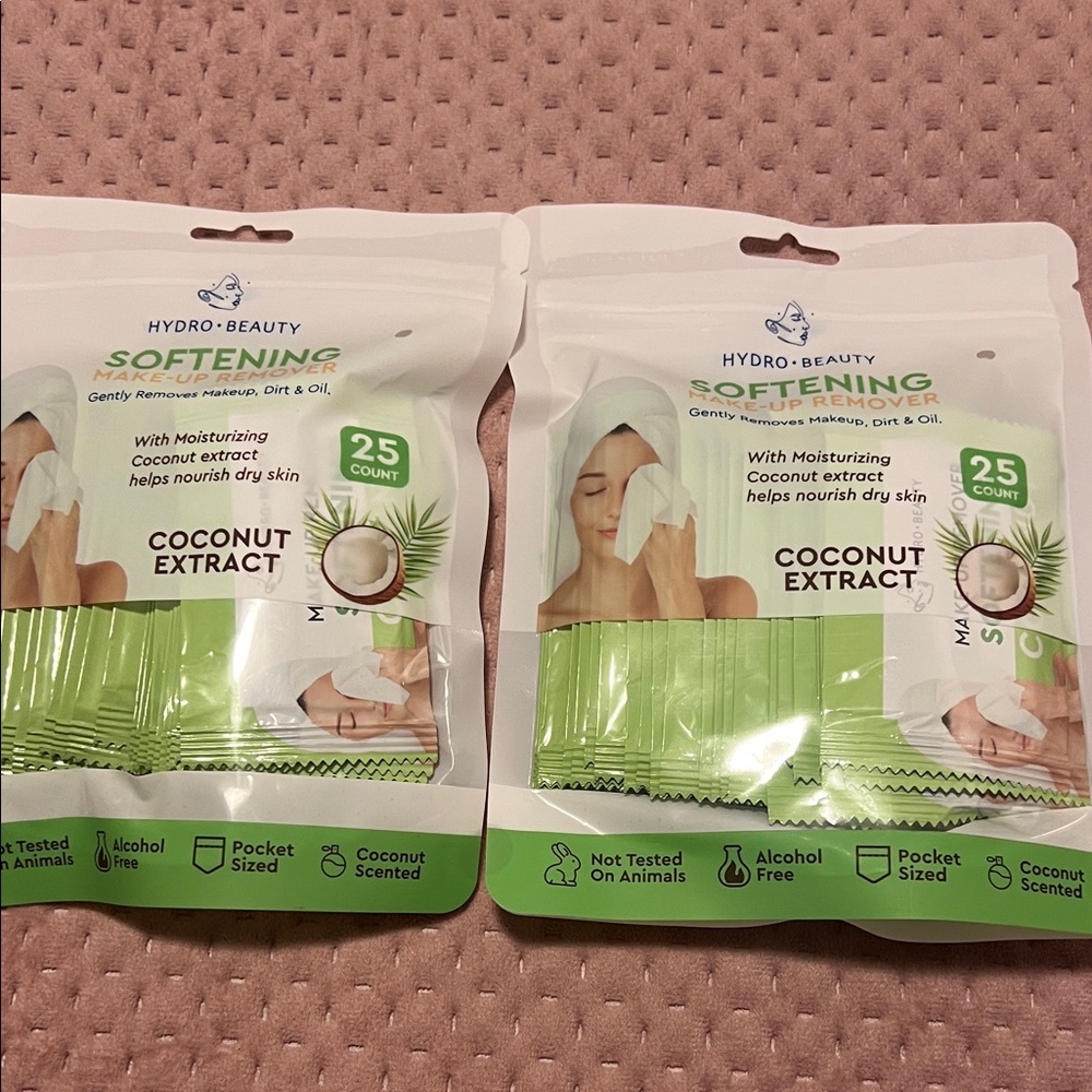 Softening Makeup Remover Wipes - Green set of two